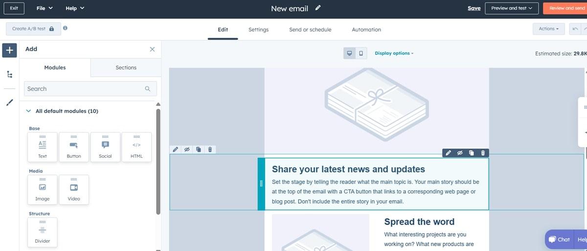 HubSpot Marketing Hub dashboard showing CRM-integrated email marketing tools, automation workflows, and analytics for hotel customer relationship management